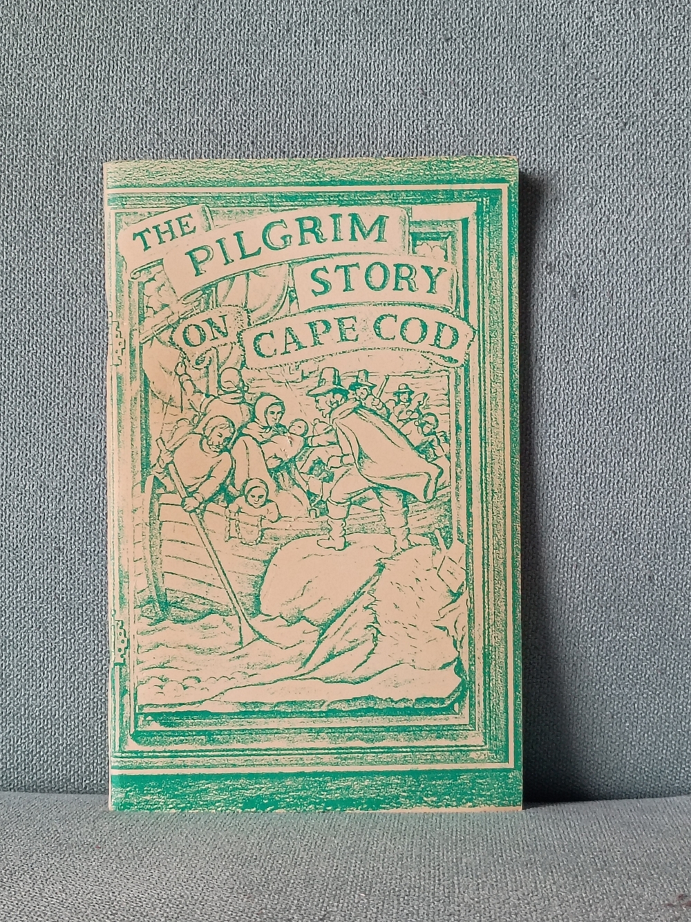 The Pilgrim Story on Cape Cod - Green Decorative Book Art Print